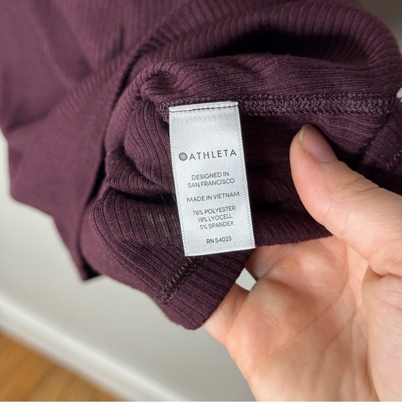 Athleta Essence Ribbed Layering Tank Burgundy - Picture 9 of 10